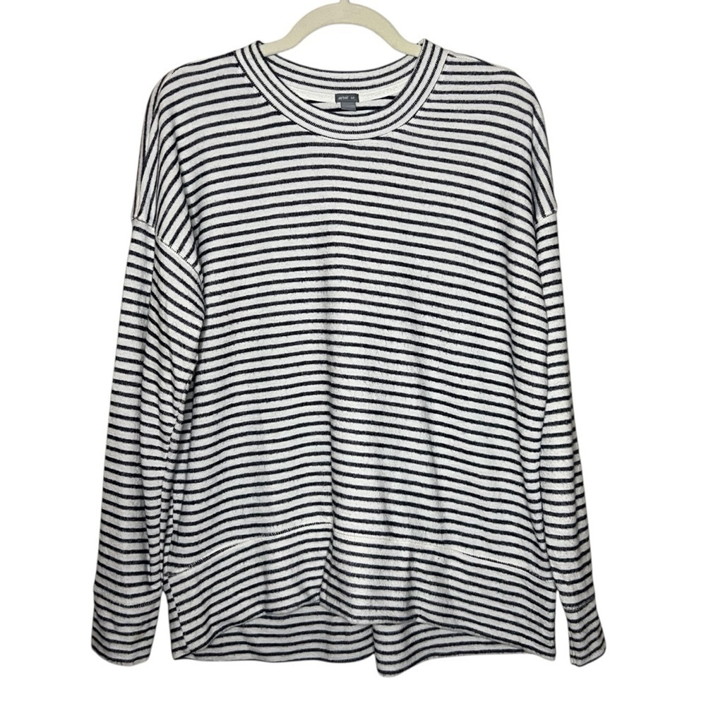Aerie Oversized Terry Pull Over in Nautical Stripe Size Small